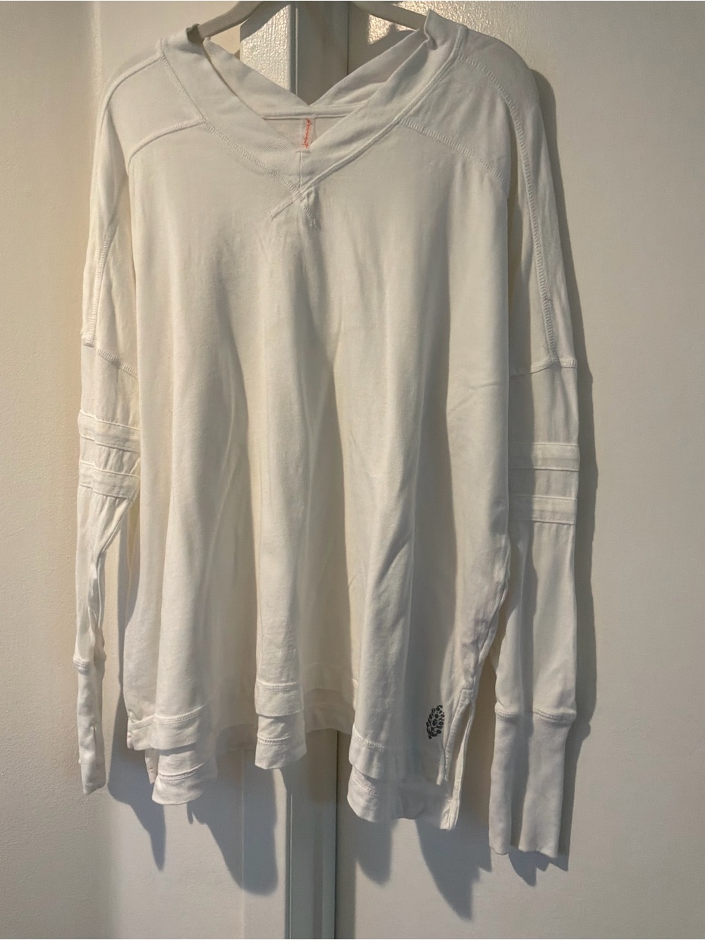 FP Movement by Free People Cream Hooded Long-Sleeve Tee